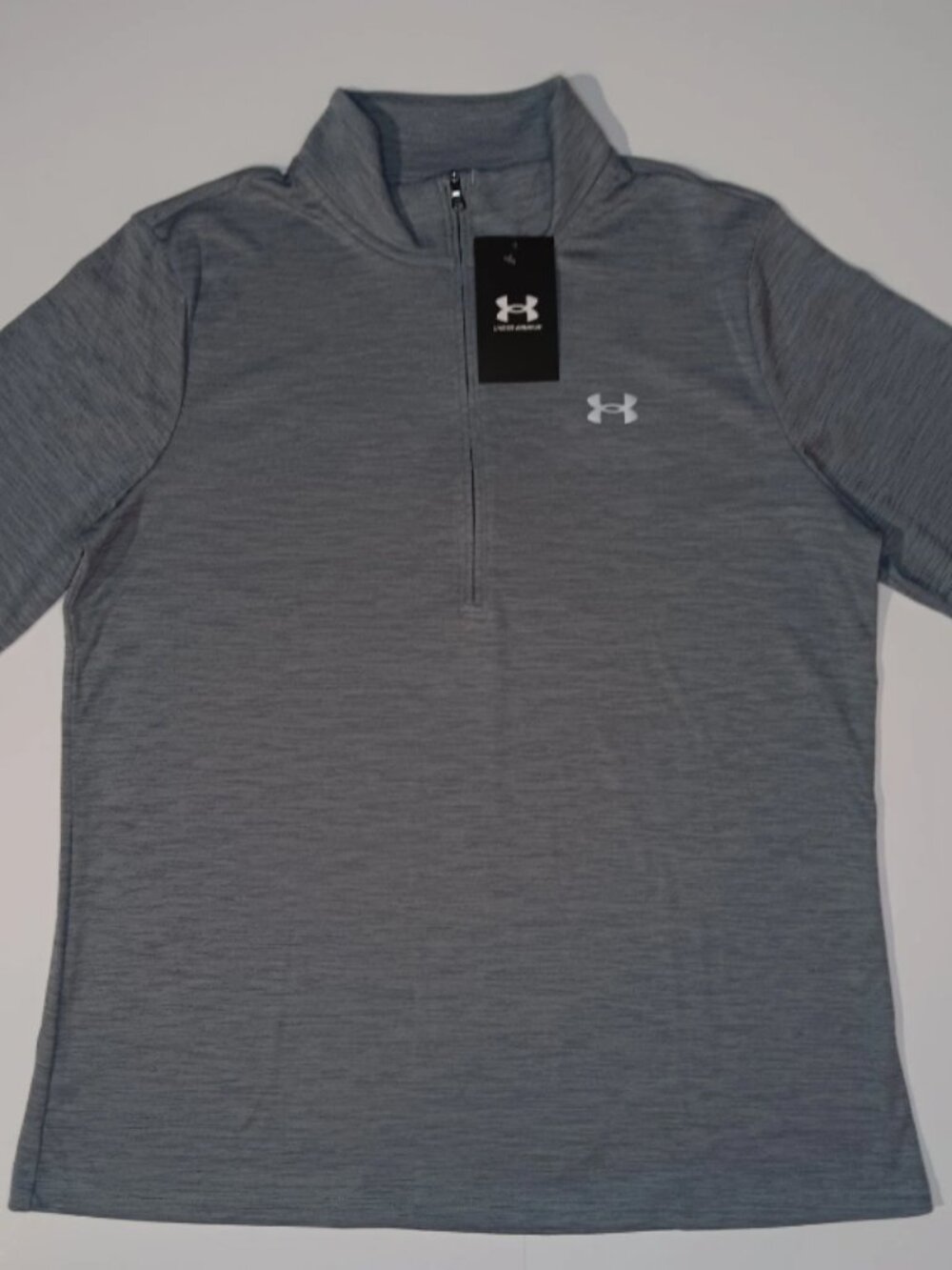 NEW Under Armour Women's SS Velocity Half 1/2 Zip Gray Mint Size Medium
